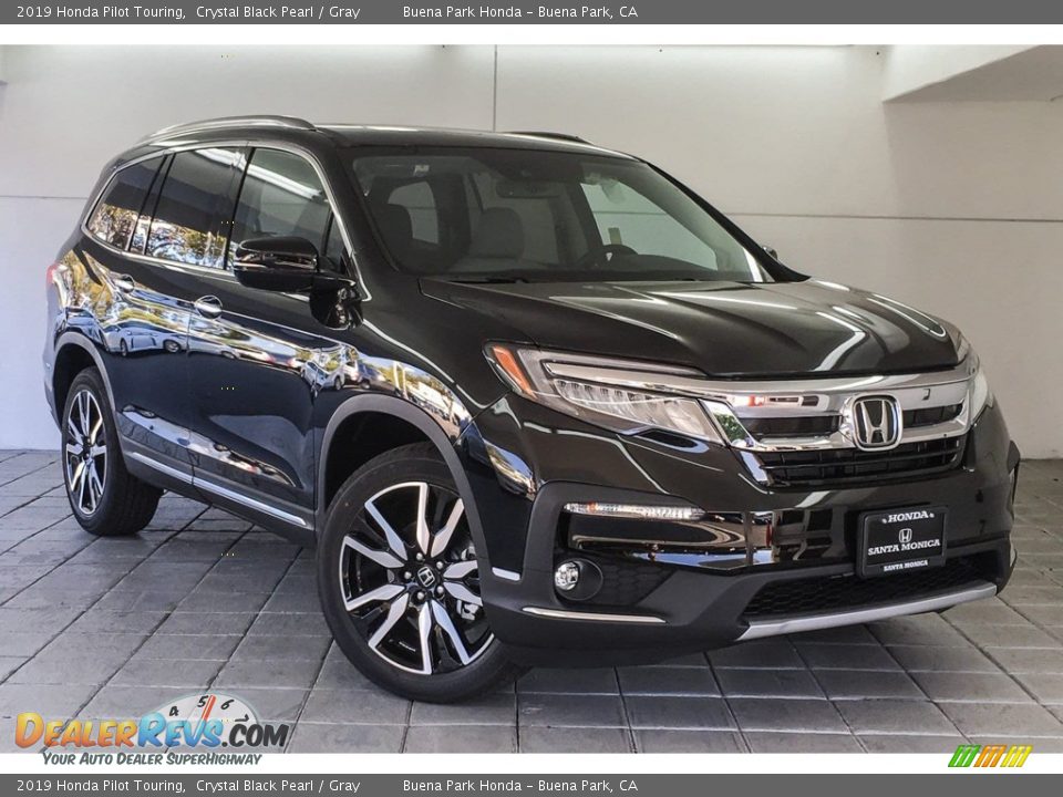 2019 Honda Pilot Touring Crystal Black Pearl / Gray Photo #12