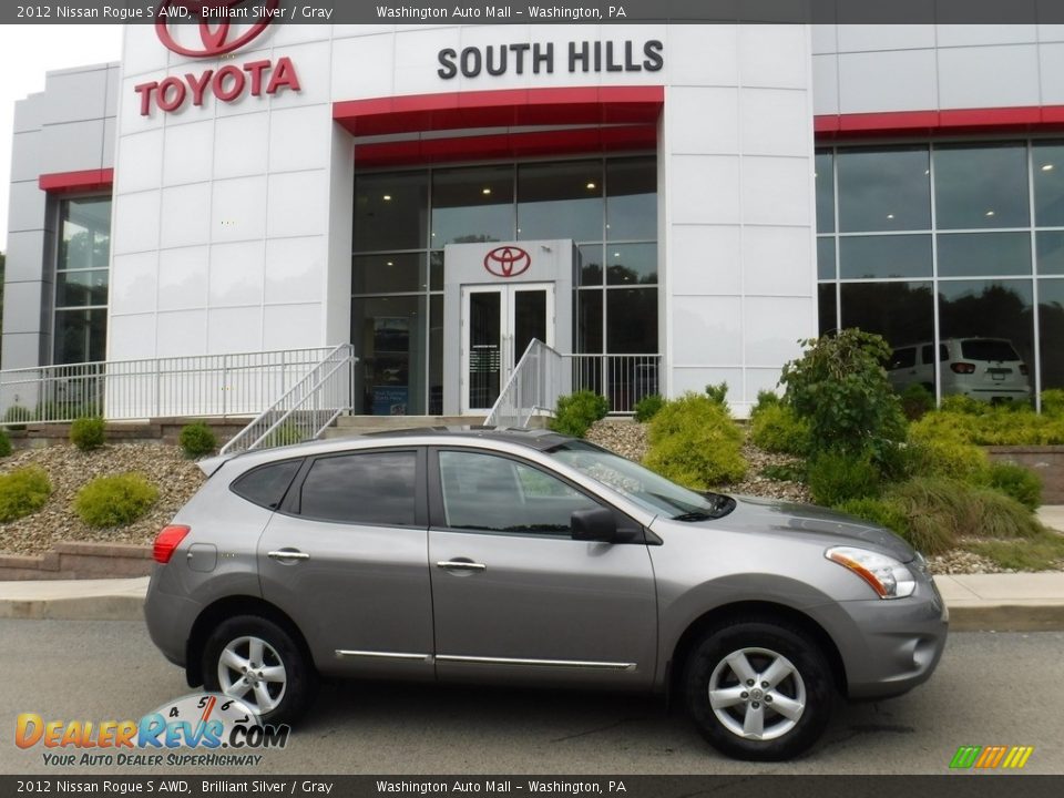 2012 Nissan Rogue S AWD Brilliant Silver / Gray Photo #2