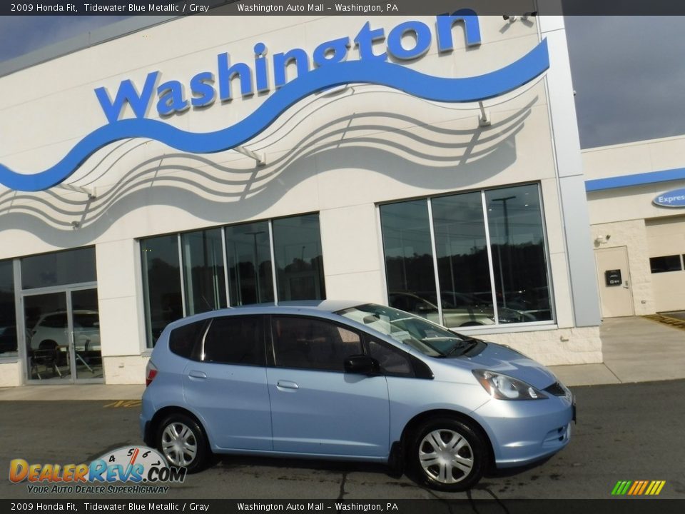 2009 Honda Fit Tidewater Blue Metallic / Gray Photo #2