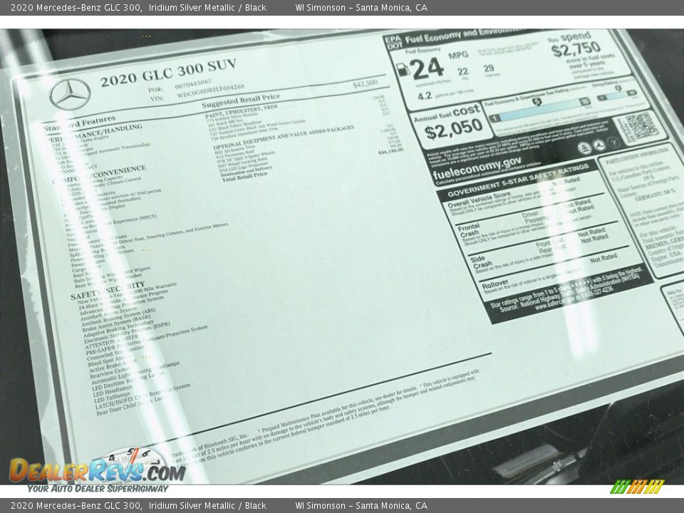 2020 Mercedes-Benz GLC 300 Iridium Silver Metallic / Black Photo #10