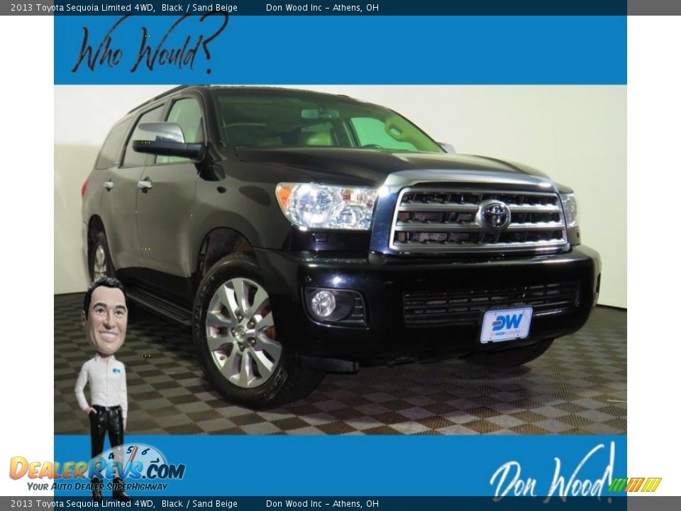 2013 Toyota Sequoia Limited 4WD Black / Sand Beige Photo #1