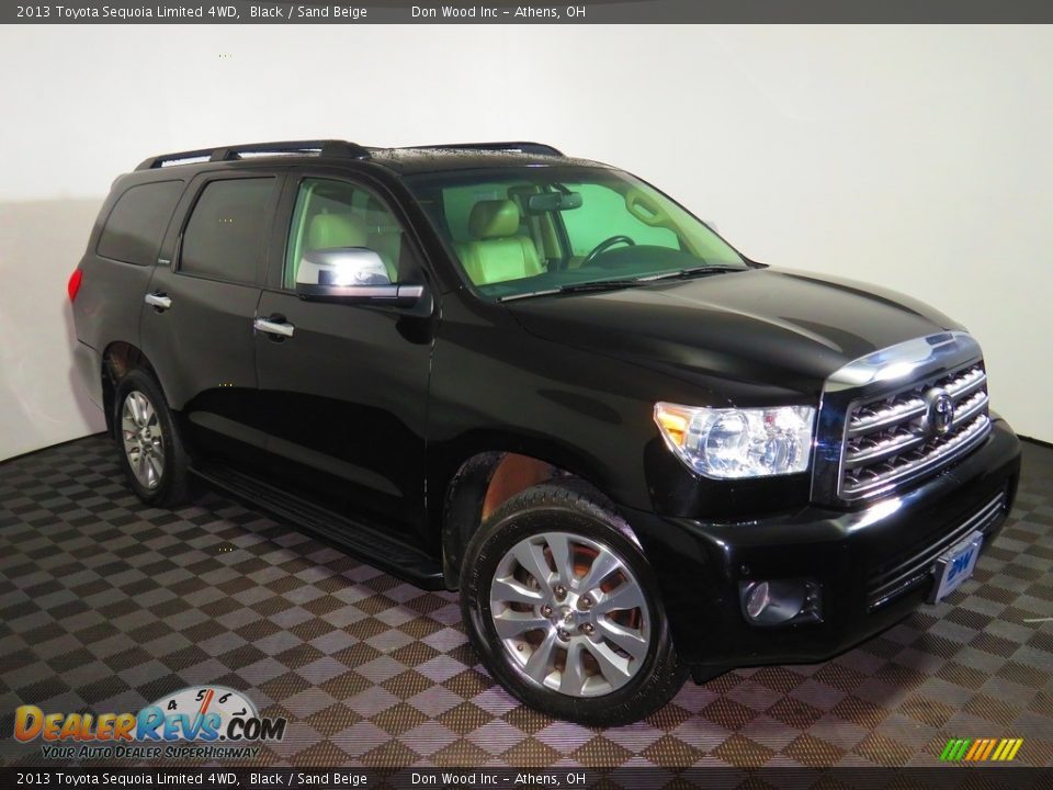 2013 Toyota Sequoia Limited 4WD Black / Sand Beige Photo #3