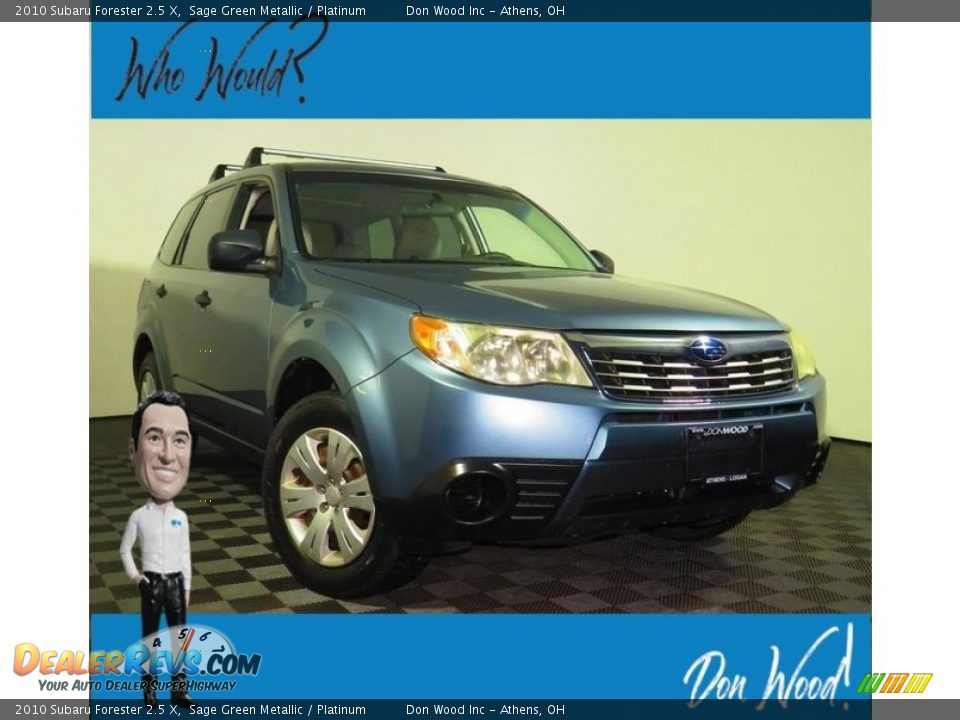 2010 Subaru Forester 2.5 X Sage Green Metallic / Platinum Photo #1