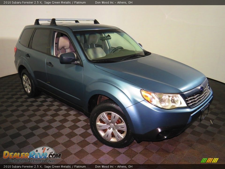 2010 Subaru Forester 2.5 X Sage Green Metallic / Platinum Photo #2