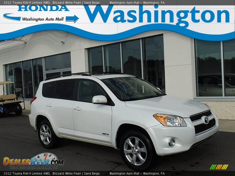 2012 Toyota RAV4 Limited 4WD Blizzard White Pearl / Sand Beige Photo #1