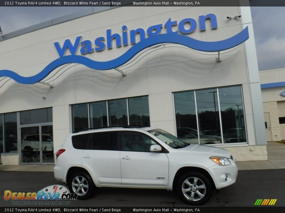 2012 Toyota RAV4 Limited 4WD Blizzard White Pearl / Sand Beige Photo #2