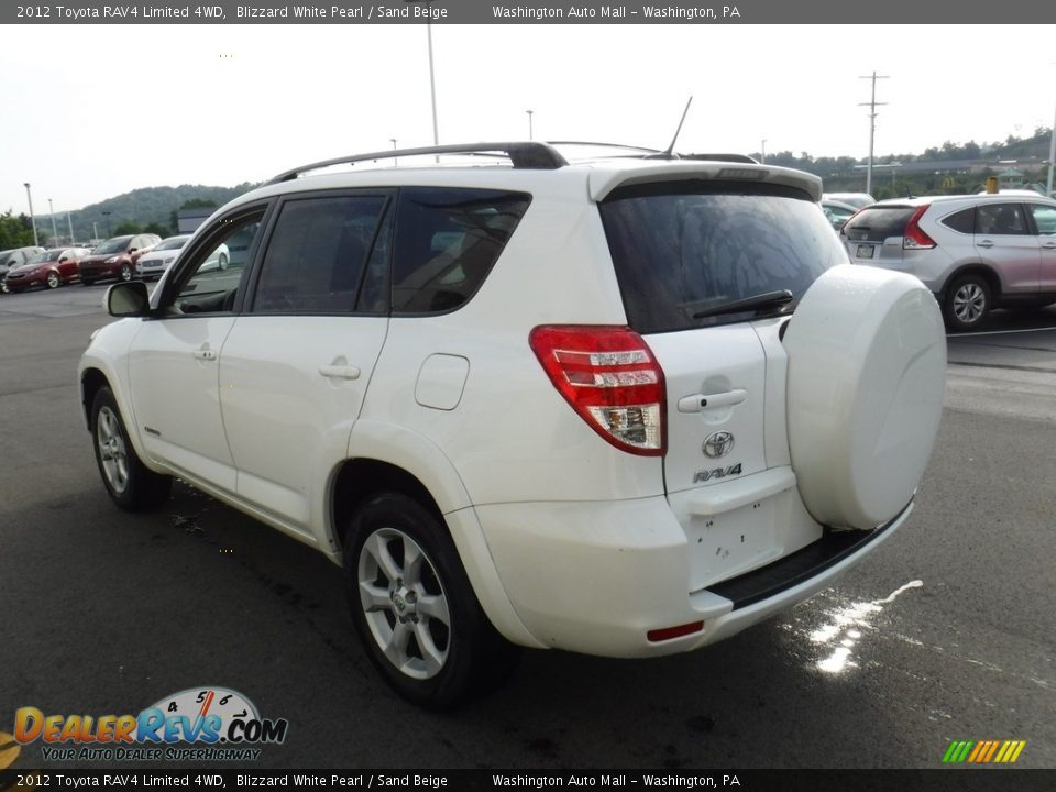 2012 Toyota RAV4 Limited 4WD Blizzard White Pearl / Sand Beige Photo #9