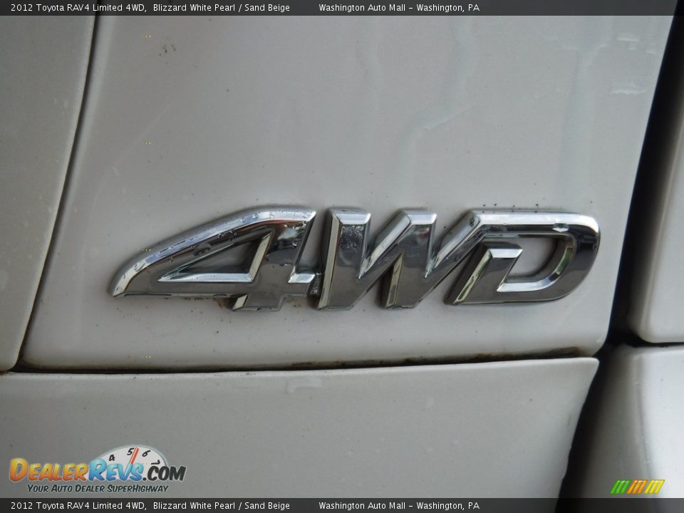 2012 Toyota RAV4 Limited 4WD Blizzard White Pearl / Sand Beige Photo #11