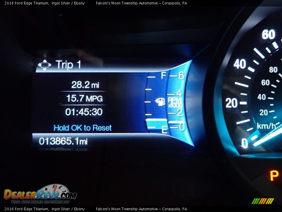 2016 Ford Edge Titanium Ingot Silver / Ebony Photo #24
