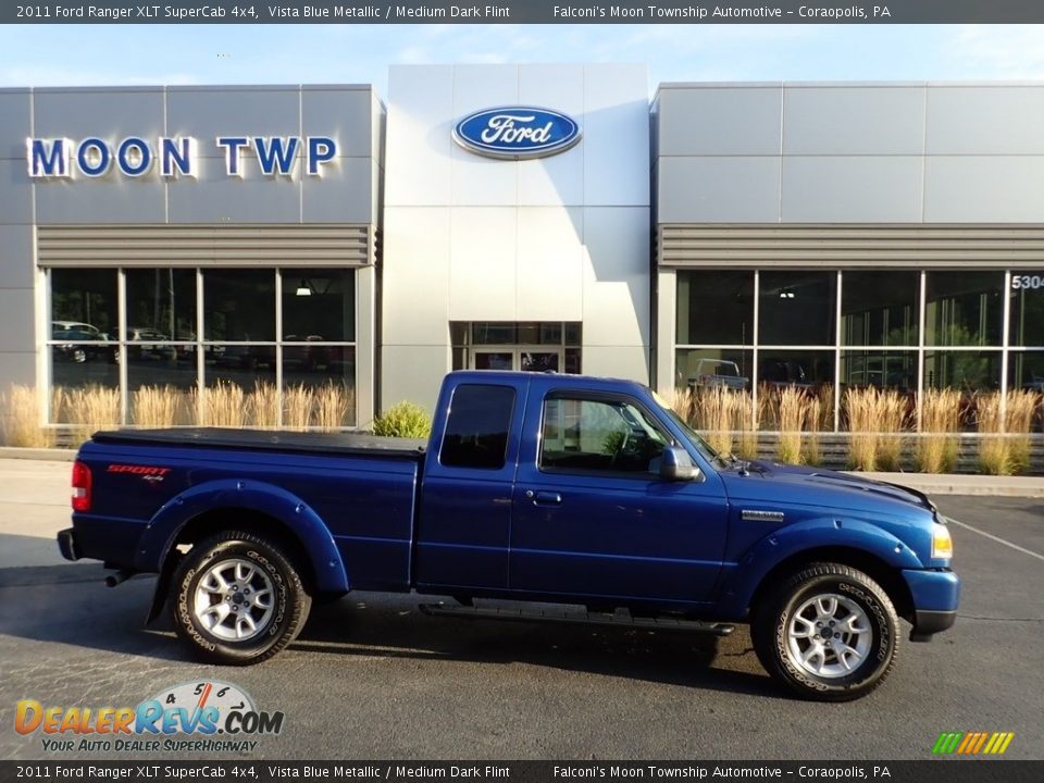 2011 Ford Ranger XLT SuperCab 4x4 Vista Blue Metallic / Medium Dark Flint Photo #1