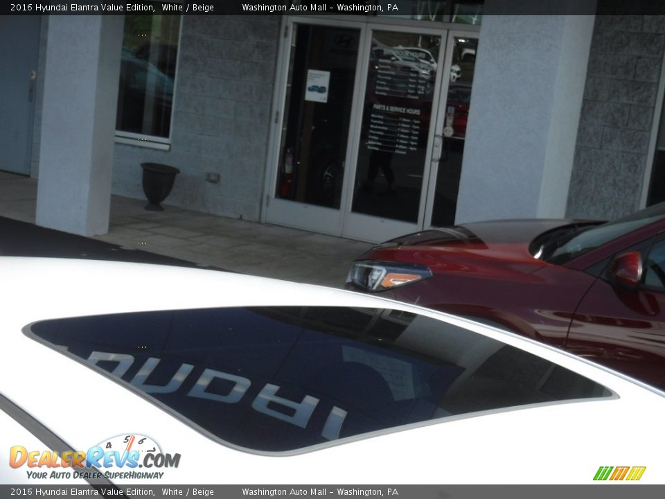 2016 Hyundai Elantra Value Edition White / Beige Photo #3