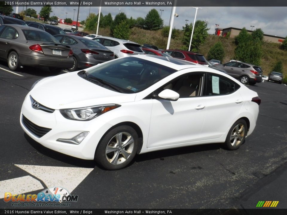 2016 Hyundai Elantra Value Edition White / Beige Photo #5