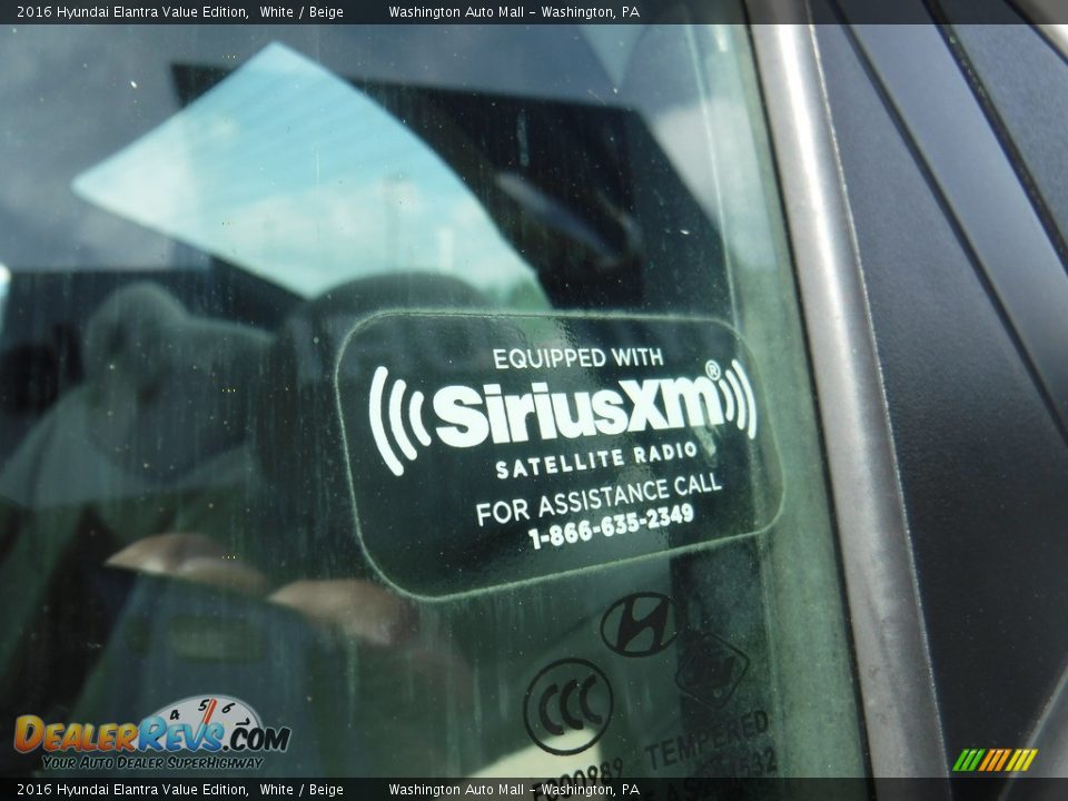 2016 Hyundai Elantra Value Edition White / Beige Photo #6