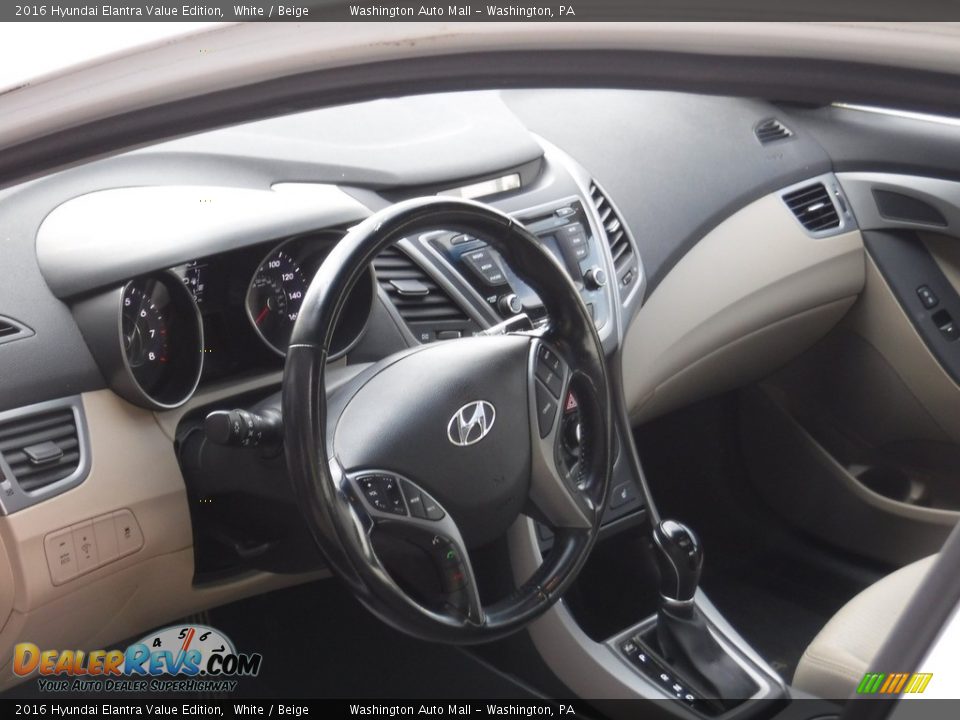 2016 Hyundai Elantra Value Edition White / Beige Photo #11