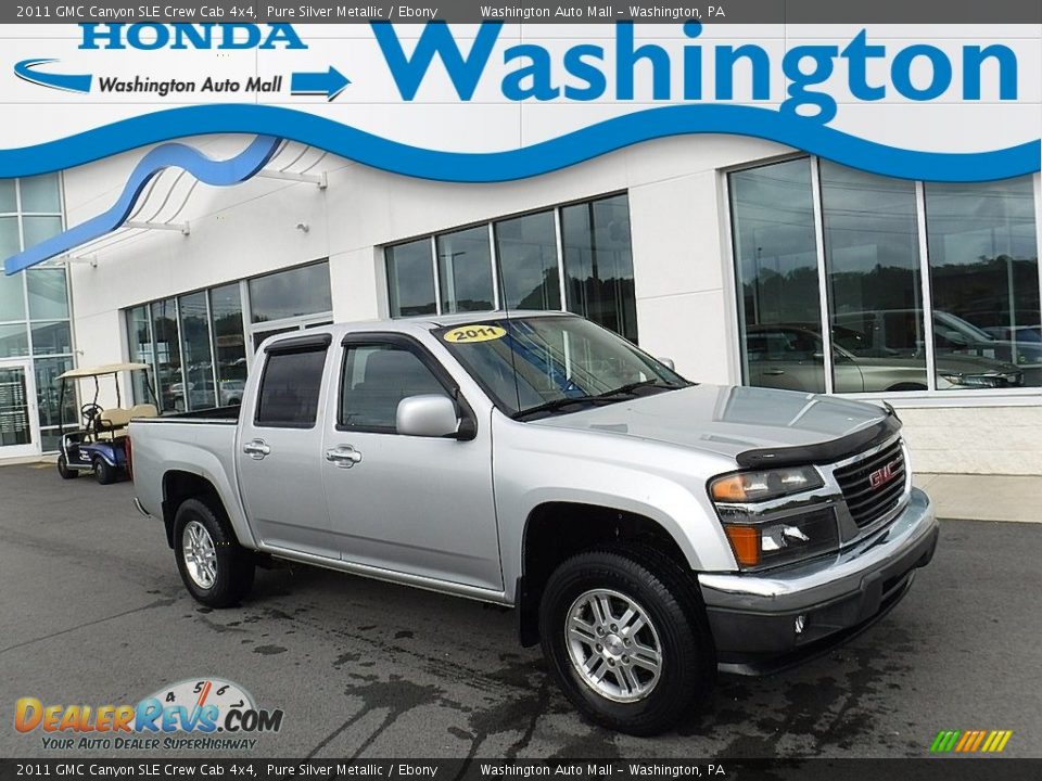 2011 GMC Canyon SLE Crew Cab 4x4 Pure Silver Metallic / Ebony Photo #1