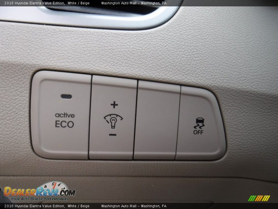 2016 Hyundai Elantra Value Edition White / Beige Photo #14