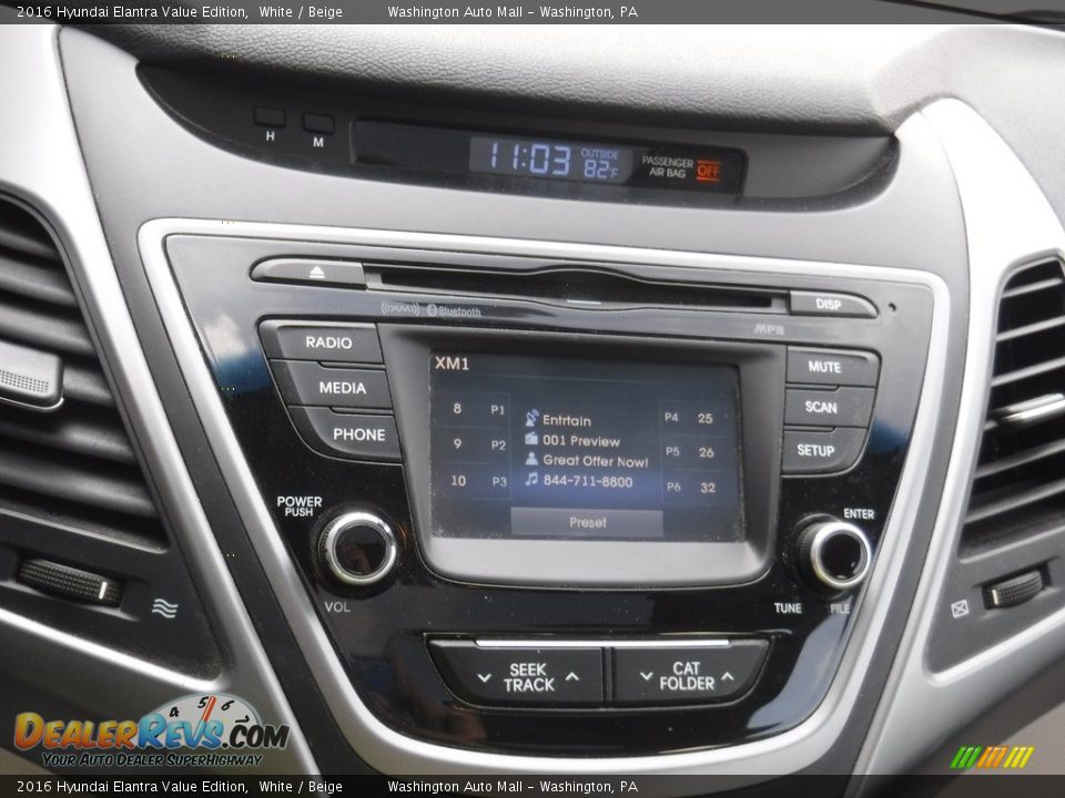 2016 Hyundai Elantra Value Edition White / Beige Photo #15