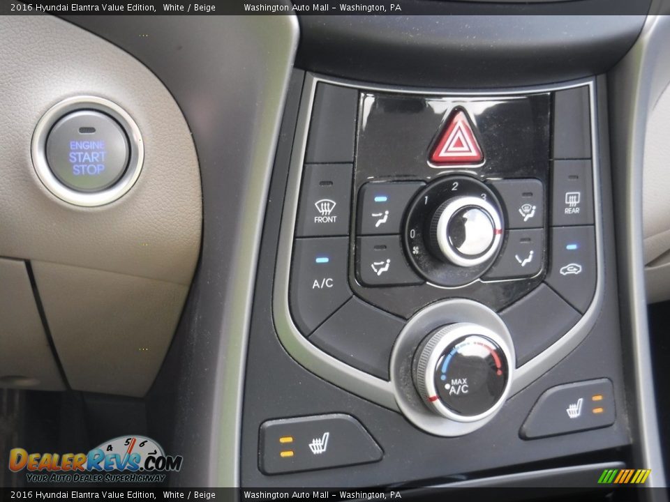 2016 Hyundai Elantra Value Edition White / Beige Photo #16