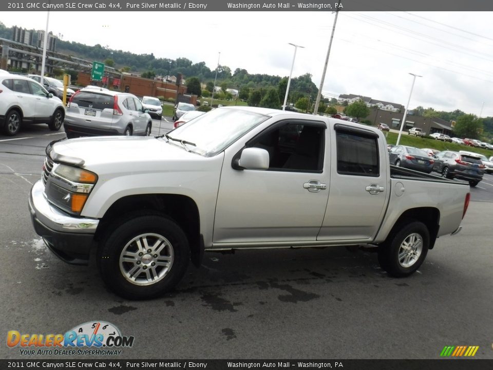 2011 GMC Canyon SLE Crew Cab 4x4 Pure Silver Metallic / Ebony Photo #7