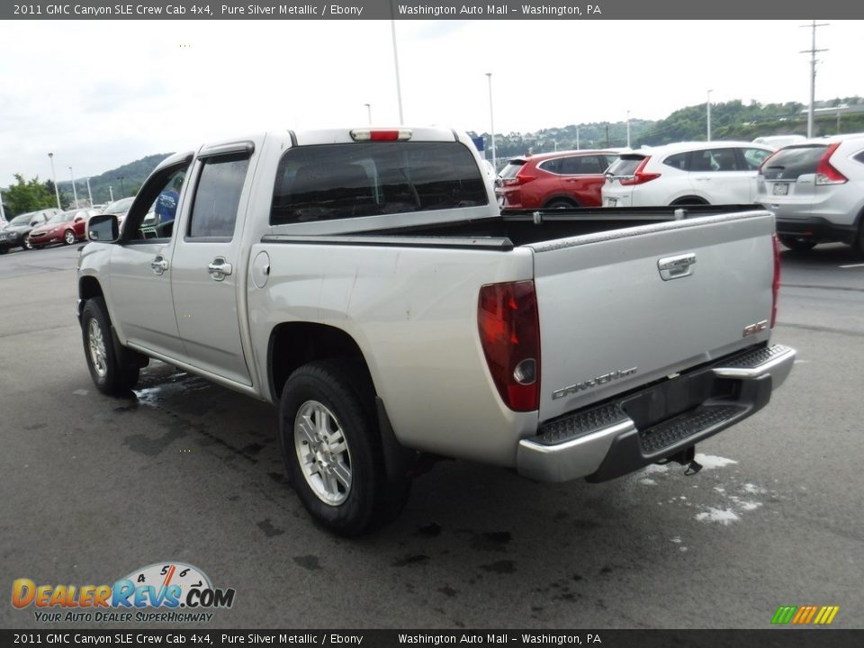 2011 GMC Canyon SLE Crew Cab 4x4 Pure Silver Metallic / Ebony Photo #8