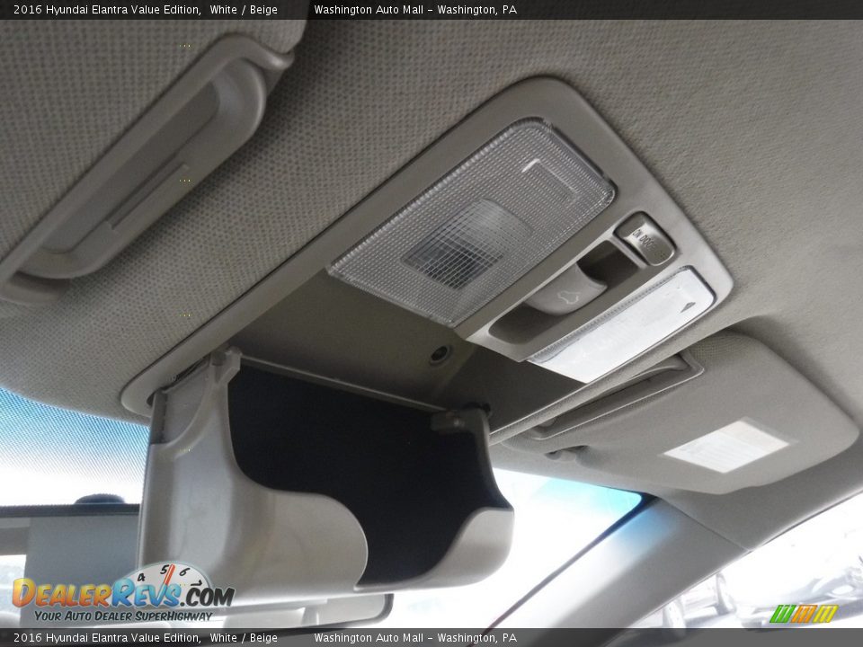 2016 Hyundai Elantra Value Edition White / Beige Photo #20