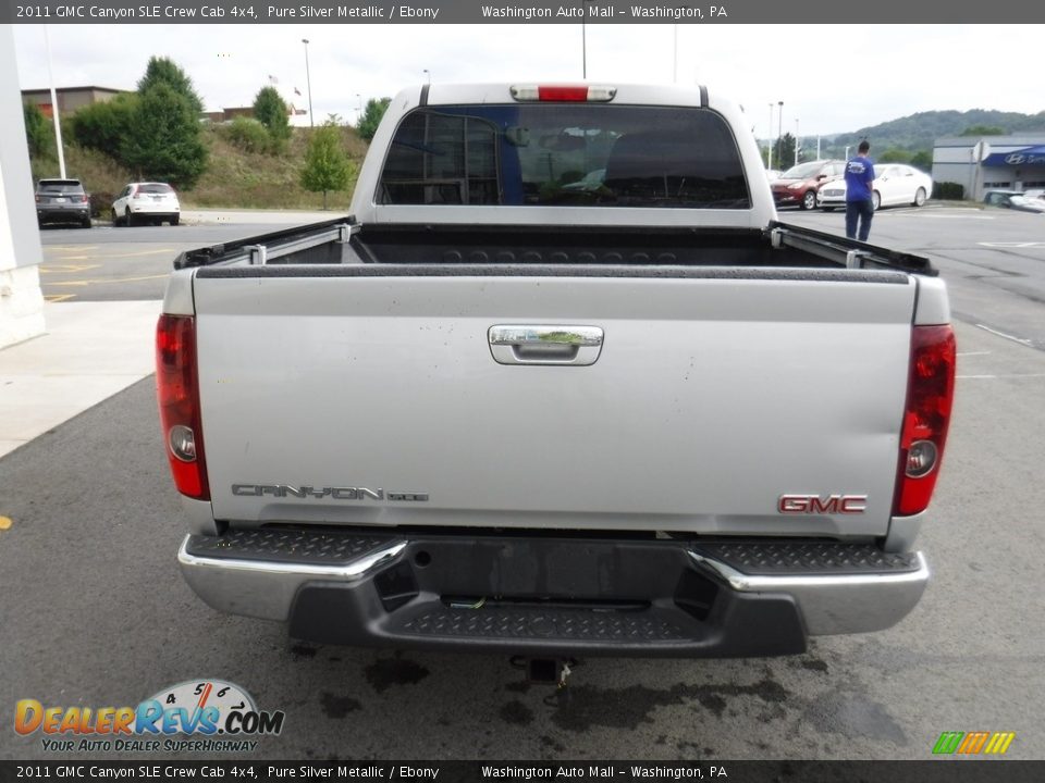 2011 GMC Canyon SLE Crew Cab 4x4 Pure Silver Metallic / Ebony Photo #9