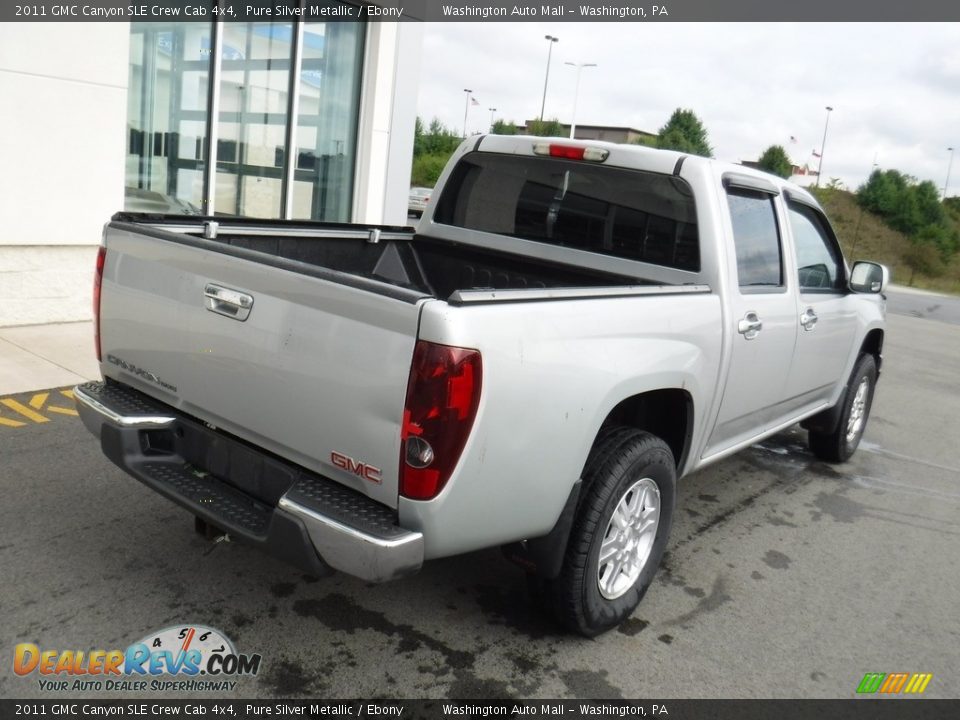 2011 GMC Canyon SLE Crew Cab 4x4 Pure Silver Metallic / Ebony Photo #10