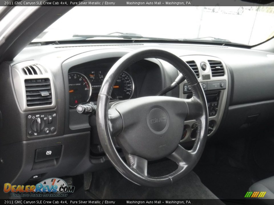 2011 GMC Canyon SLE Crew Cab 4x4 Pure Silver Metallic / Ebony Photo #14