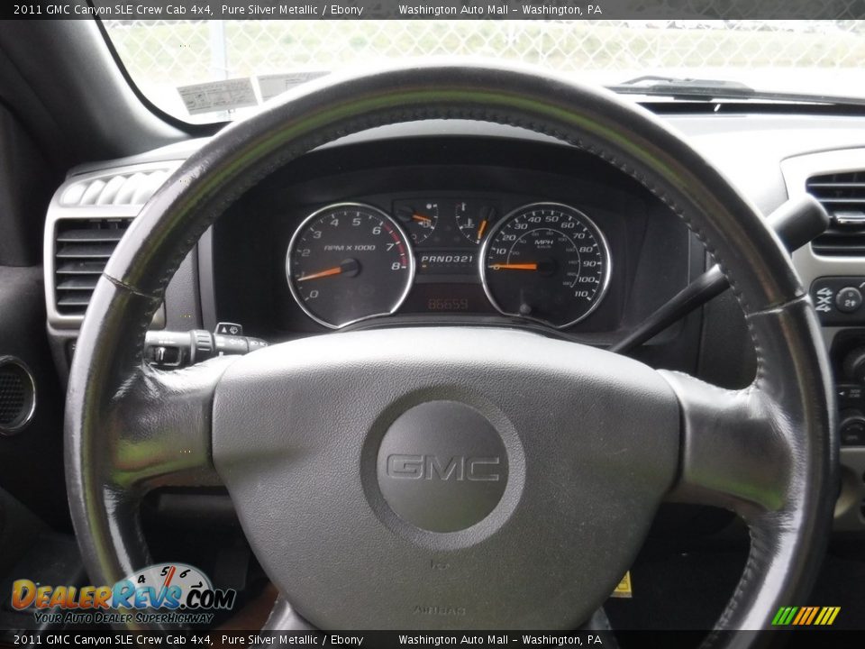 2011 GMC Canyon SLE Crew Cab 4x4 Pure Silver Metallic / Ebony Photo #18