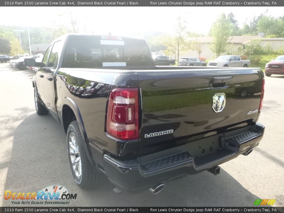 2019 Ram 1500 Laramie Crew Cab 4x4 Diamond Black Crystal Pearl / Black Photo #3