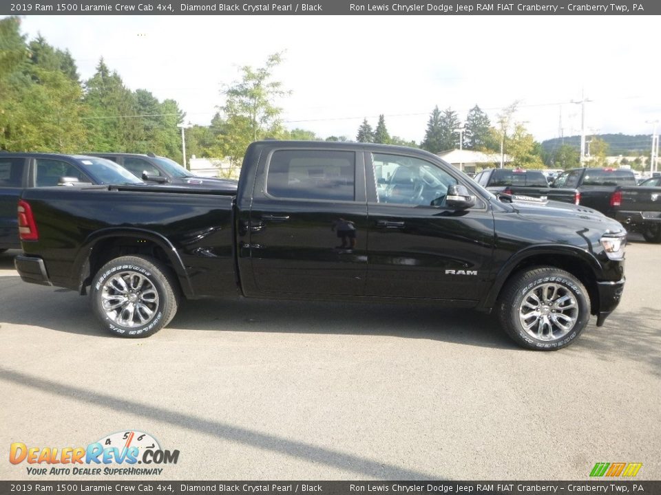 2019 Ram 1500 Laramie Crew Cab 4x4 Diamond Black Crystal Pearl / Black Photo #6