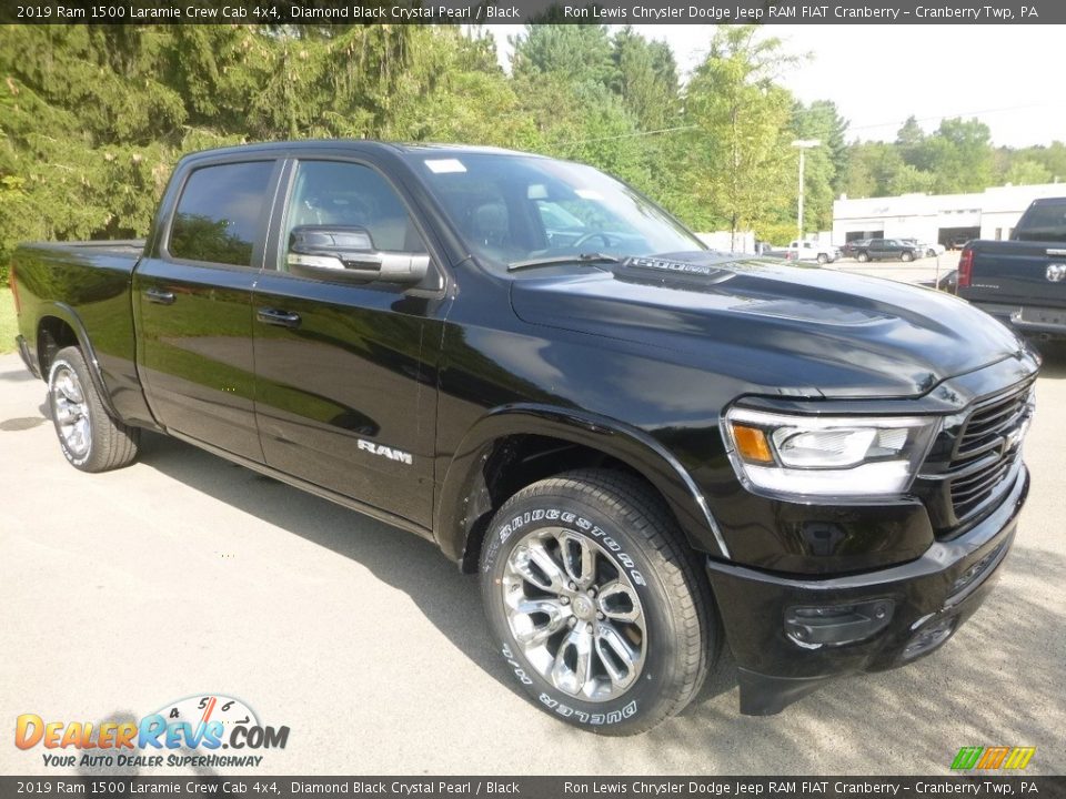 2019 Ram 1500 Laramie Crew Cab 4x4 Diamond Black Crystal Pearl / Black Photo #7