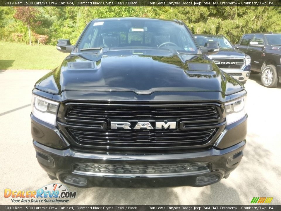 2019 Ram 1500 Laramie Crew Cab 4x4 Diamond Black Crystal Pearl / Black Photo #8