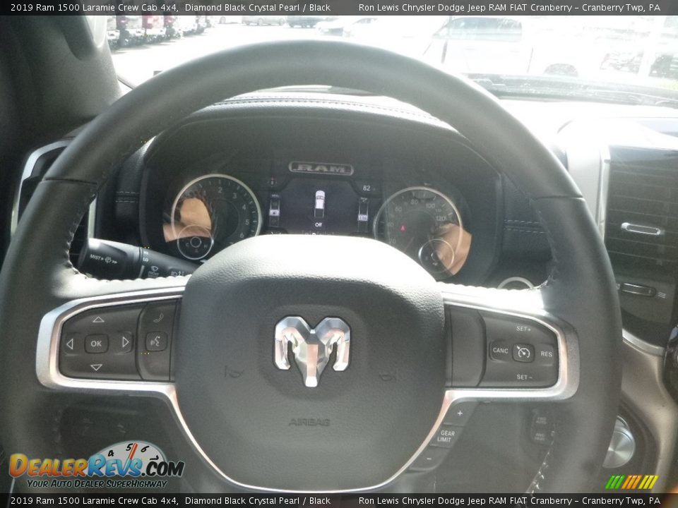 2019 Ram 1500 Laramie Crew Cab 4x4 Diamond Black Crystal Pearl / Black Photo #20