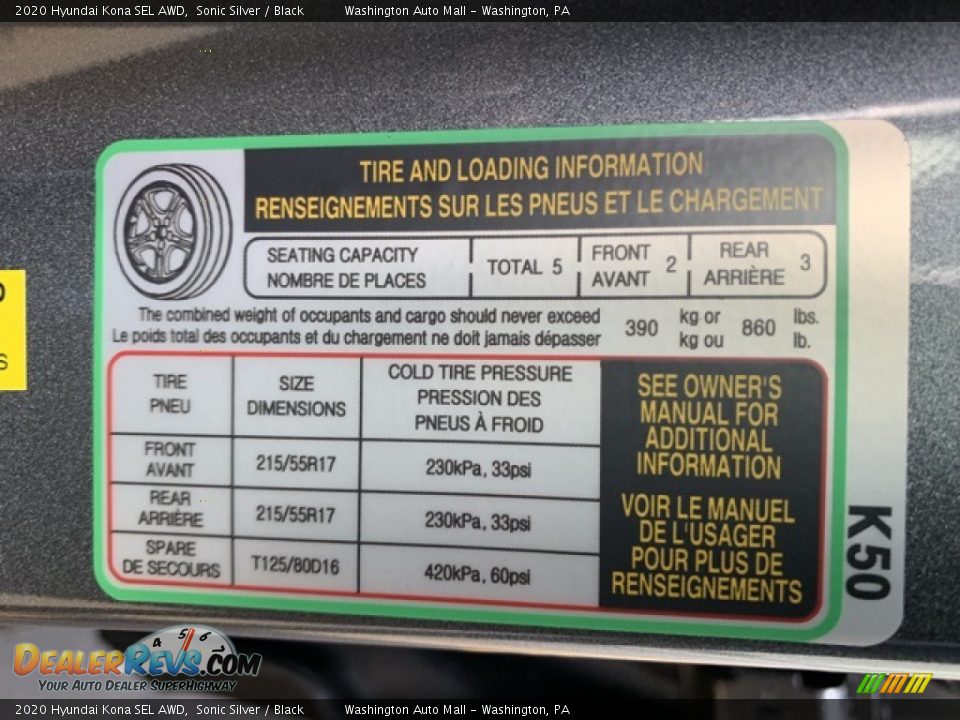 2020 Hyundai Kona SEL AWD Sonic Silver / Black Photo #9