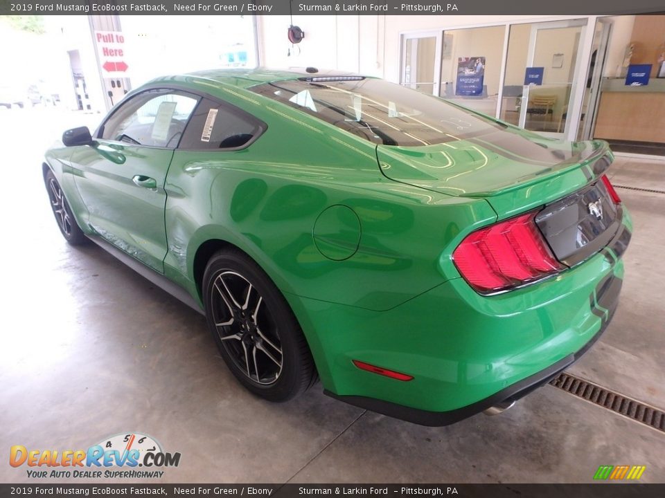 2019 Ford Mustang EcoBoost Fastback Need For Green / Ebony Photo #4
