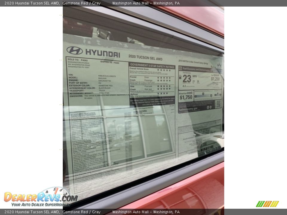 2020 Hyundai Tucson SEL AWD Window Sticker Photo #16