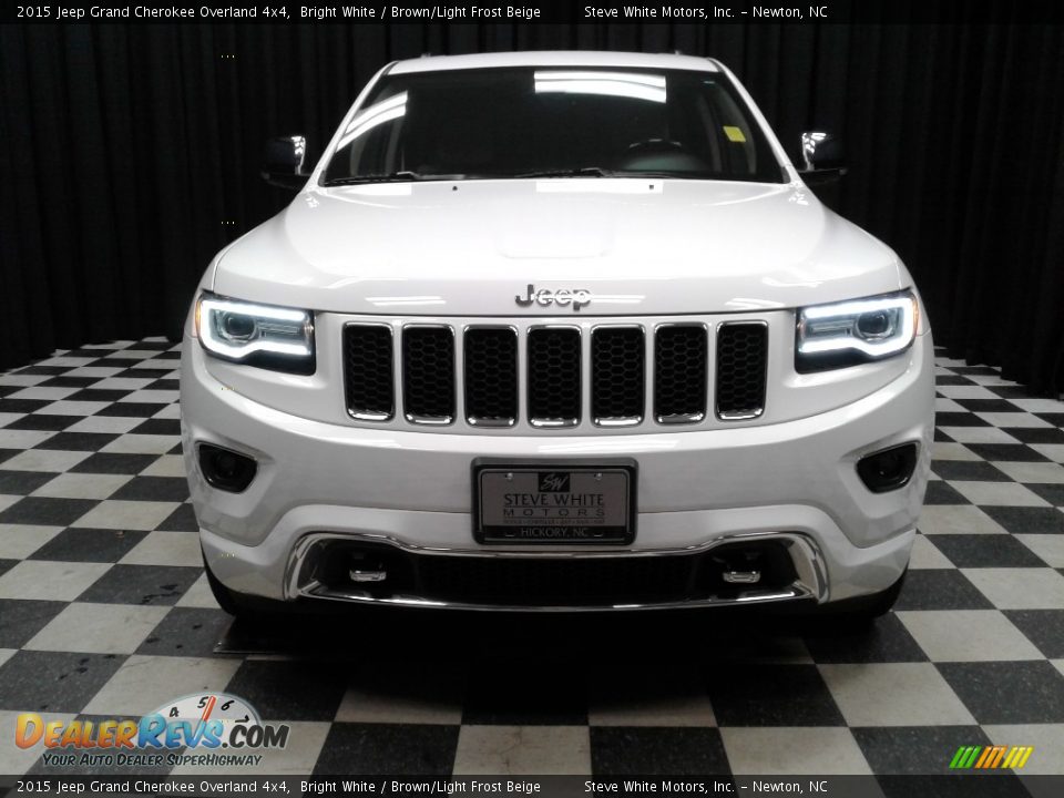 2015 Jeep Grand Cherokee Overland 4x4 Bright White / Brown/Light Frost Beige Photo #3