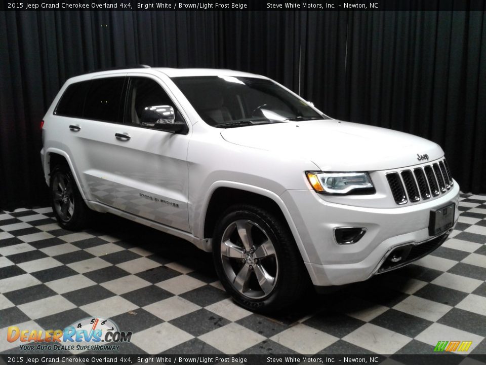 2015 Jeep Grand Cherokee Overland 4x4 Bright White / Brown/Light Frost Beige Photo #4