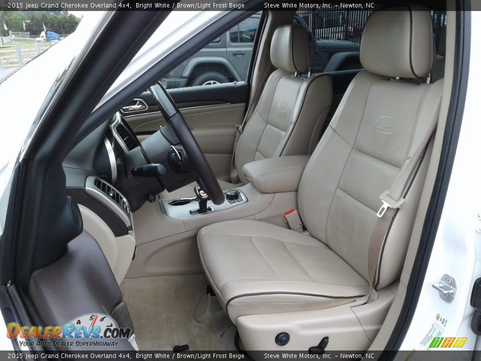 2015 Jeep Grand Cherokee Overland 4x4 Bright White / Brown/Light Frost Beige Photo #10