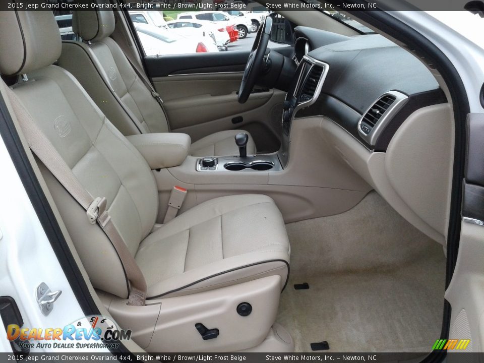 2015 Jeep Grand Cherokee Overland 4x4 Bright White / Brown/Light Frost Beige Photo #18