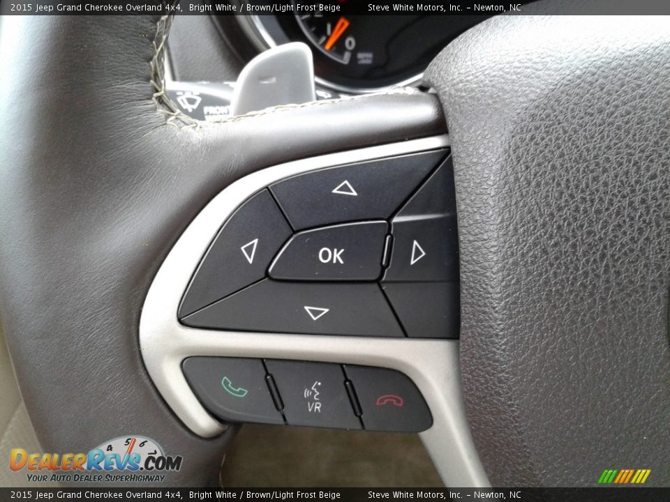 2015 Jeep Grand Cherokee Overland 4x4 Bright White / Brown/Light Frost Beige Photo #20