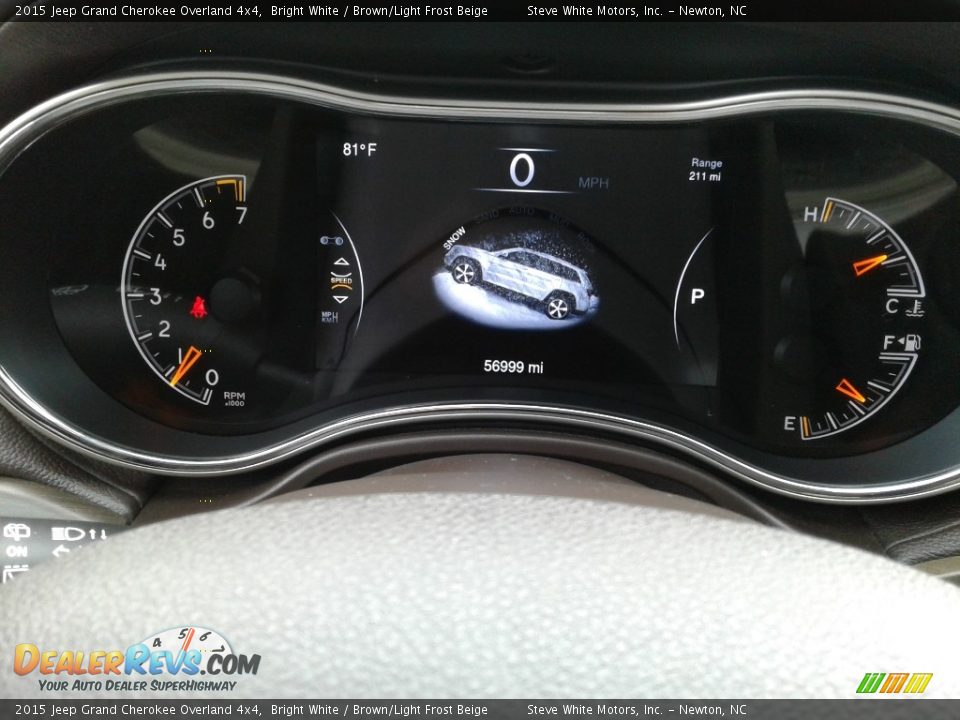 2015 Jeep Grand Cherokee Overland 4x4 Bright White / Brown/Light Frost Beige Photo #22