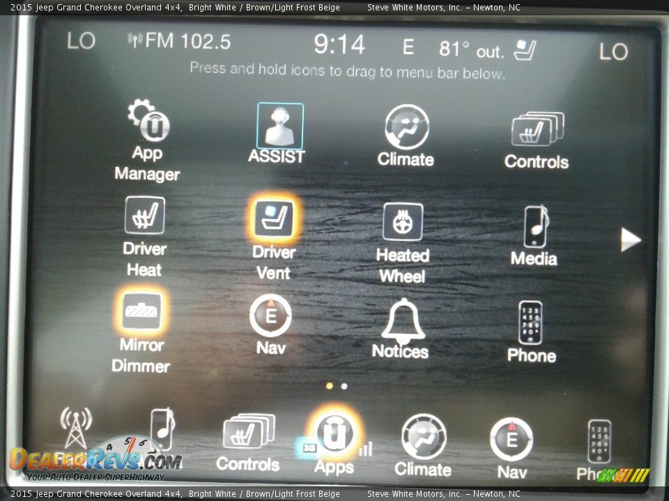 2015 Jeep Grand Cherokee Overland 4x4 Bright White / Brown/Light Frost Beige Photo #29