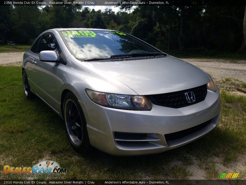 2010 Honda Civic EX Coupe Alabaster Silver Metallic / Gray Photo #1
