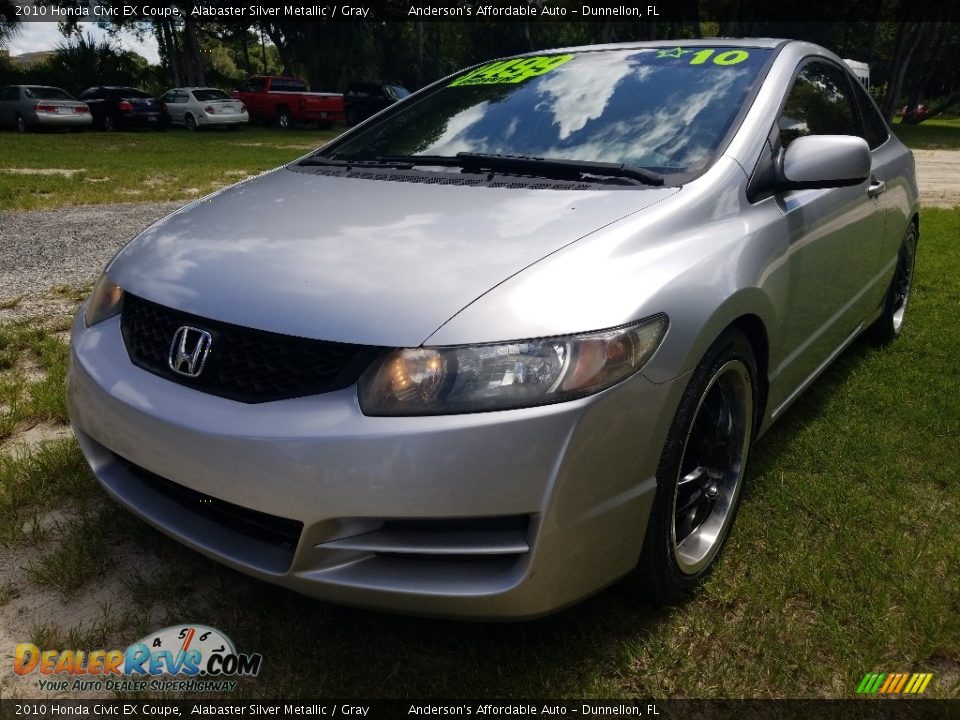 2010 Honda Civic EX Coupe Alabaster Silver Metallic / Gray Photo #7