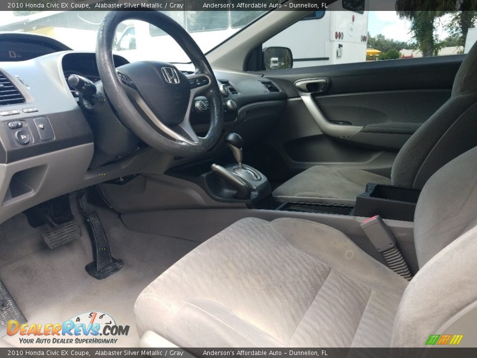2010 Honda Civic EX Coupe Alabaster Silver Metallic / Gray Photo #10