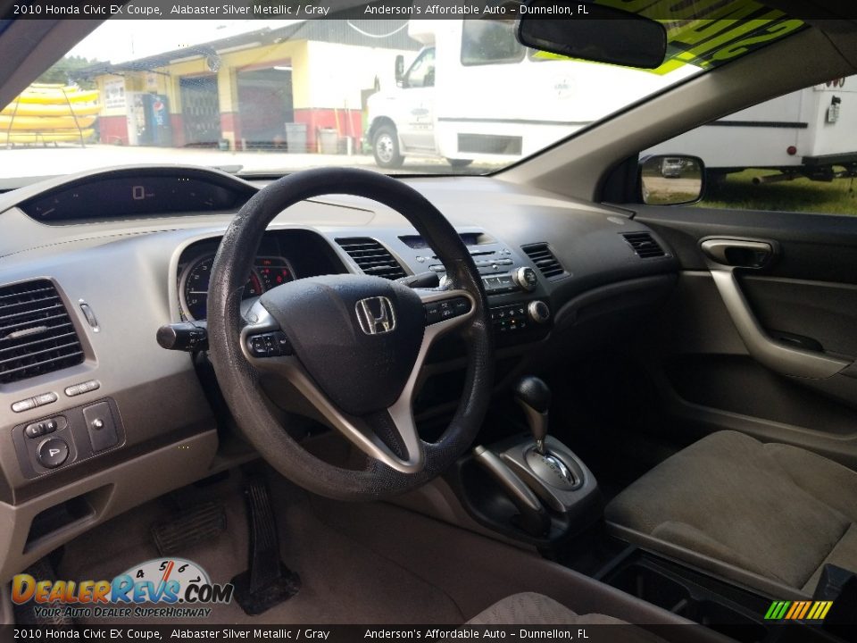 2010 Honda Civic EX Coupe Alabaster Silver Metallic / Gray Photo #12