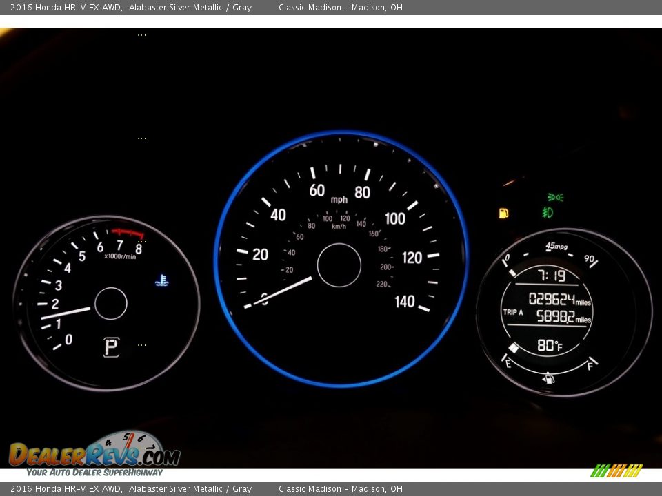 2016 Honda HR-V EX AWD Alabaster Silver Metallic / Gray Photo #7