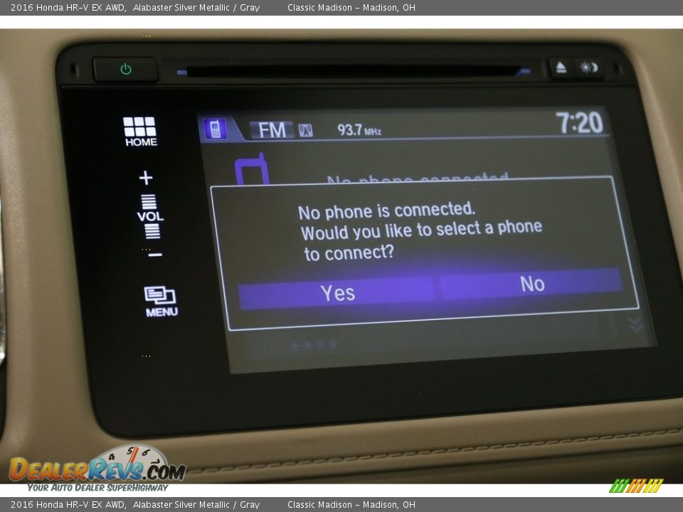 2016 Honda HR-V EX AWD Alabaster Silver Metallic / Gray Photo #11